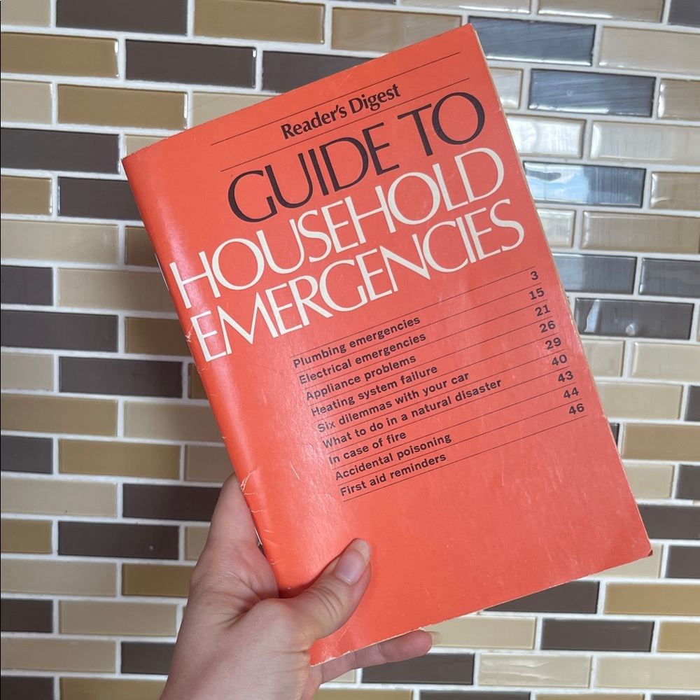 1985 vintage paperback Guide to Household Emergencies
